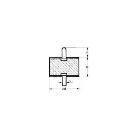 SILENTBLOK D25xHR18/M6x18, 25-18-1