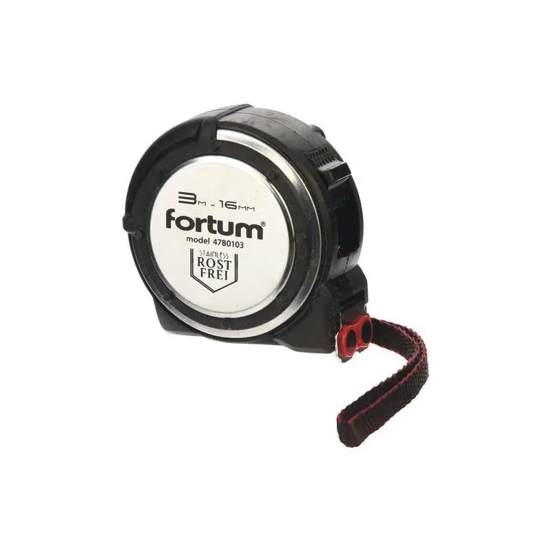 Meter zvinovací 3m nerez s brzdou - magnet, FORTUM 4780103