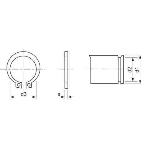 DIN 471 Poistný krúžok na hriadeľ  9 mm