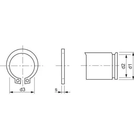 DIN 471 Poistný krúžok na hriadeľ 32 mm