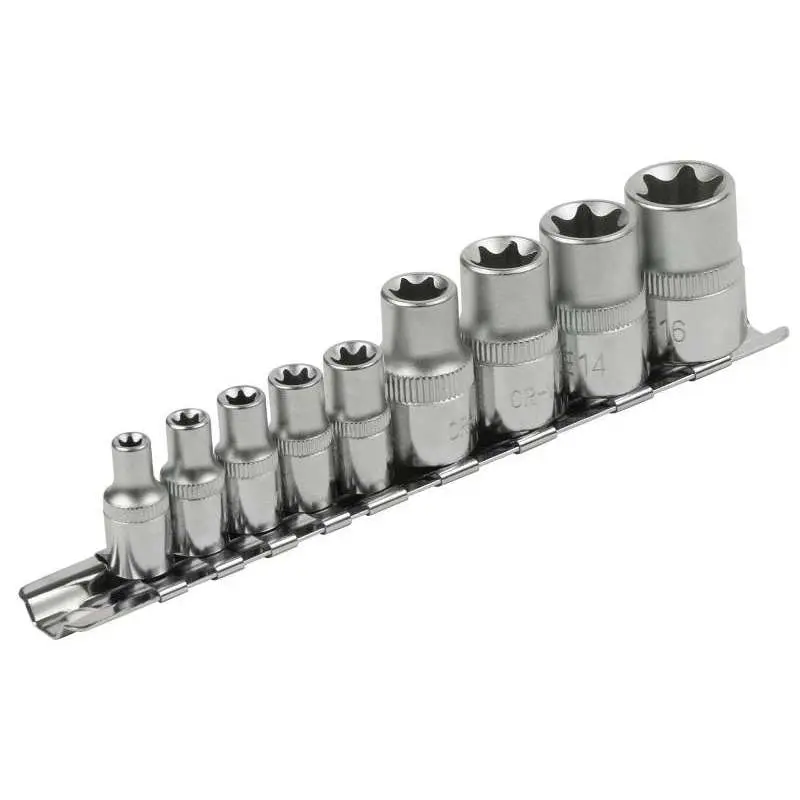 Hlavice nástrčné Torx sada 1/4'' E5-10 1/2” E12-18 EXTOL 8818114