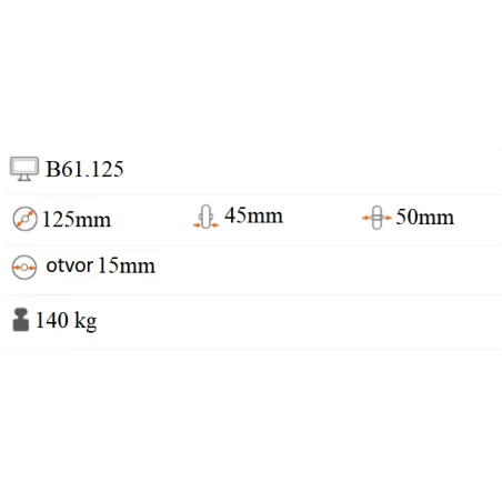 Pogumované koliesko 125x45 mm B61.125