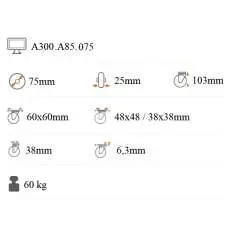 Prístrojové koliesko 75x25 mm otočná kladka A300.A85.075