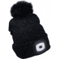 Čiapka s čelovým svetlom čierna trblietavá 4xLED EXTOL 43196