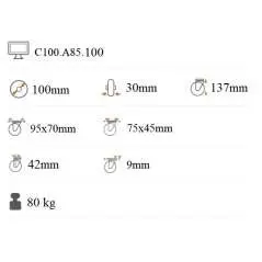 Prístrojové koliesko 100x30 mm na väčšie zaťaženie otočná kladka C100.A85.100