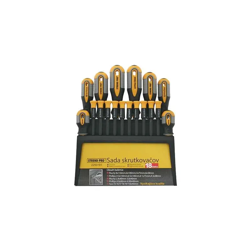 SKRUTKOVAČ SADA 18-DIELNA, PLOCHÉ + TORX / STREND PRO 2250191