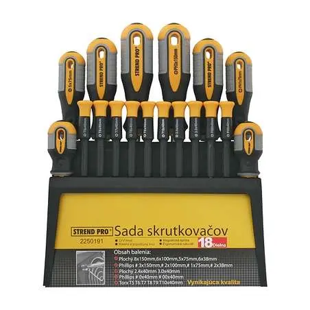 SKRUTKOVAČ SADA 18-DIELNA, PLOCHÉ + TORX / STREND PRO 2250191