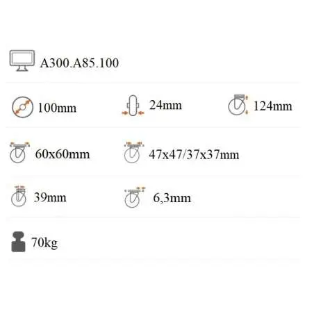 Prístrojové koliesko 100x24 mm otočná kladka A300.A85.100