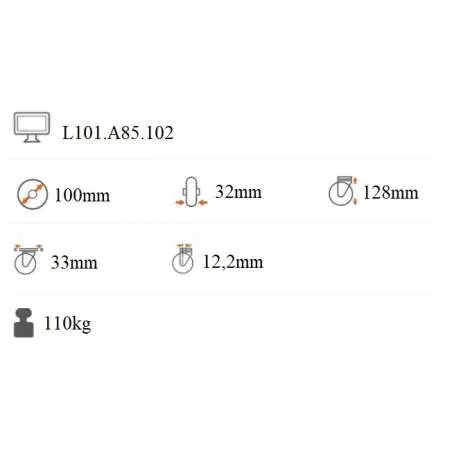 Transportné koliesko 100x32 mm otočná kladka L101.A85.102