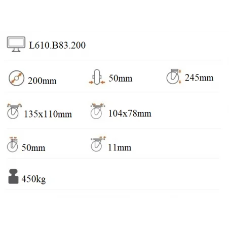 Ťažkotonážne koliesko 200x50 mm pevná kladka