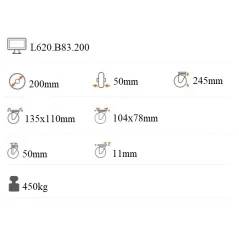 Ťažkotonážne koliesko 200x50 mm otočná kladka s brzdou