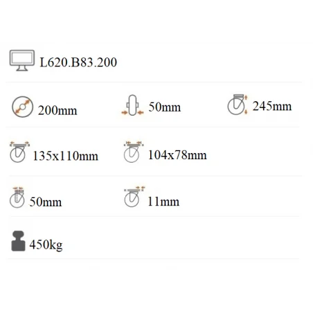 Ťažkotonážne koliesko 200x50 mm otočná kladka s brzdou