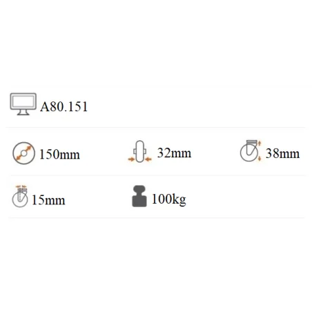 Pogumované koliesko 150x32 mm A80.150