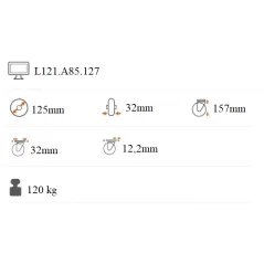 Transportné koliesko 125x32 mm otočná kladka s brzdou L121.A85.127