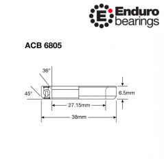 Bicyklové ložiská ACB 6805 SS Endurobearings