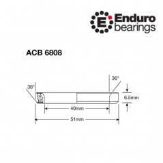 Bicyklové ložiská ACB 6808 SS Endurobearings