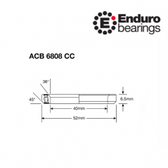 Bicyklové ložiská ACB 6808 CC SS Endurobearings