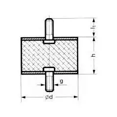 SILENTBLOK D25xHR20/M6x18, 25-20-1