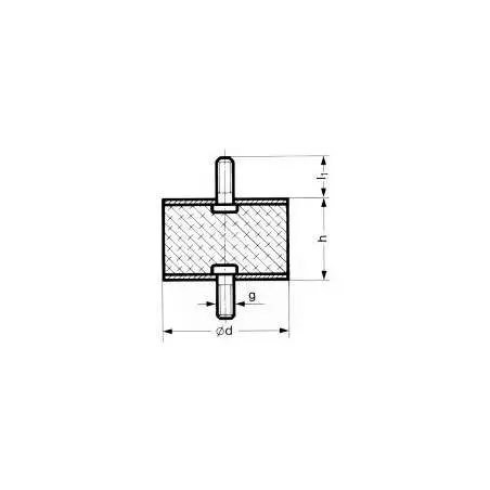 SILENTBLOK D25xHR20/M6x18, 25-20-1