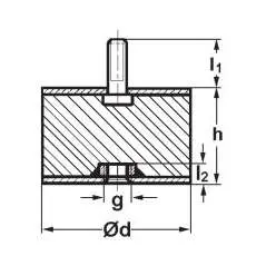 SILENTBLOK D50xHR50/M10x28, 50-50-2