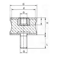 SILENTBLOK D55x45/M10x28, BT55x45/S1