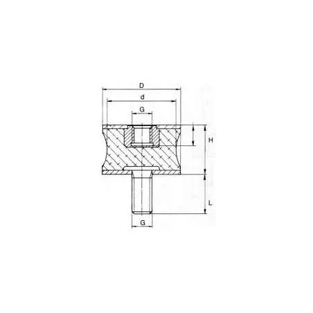 SILENTBLOK D55x45/M10x28, BT55x45/S1